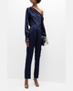 Alice Draped Satin One-Shoulder Top