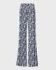 Marla Mini Half Circle Grid-Print Straight-Leg Moss Crepe Pants