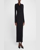 Modal Rib Long-Sleeve Maxi Shirtdress