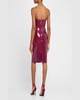 Draped Sequined Sleeveless Midi Dress