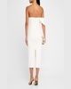 Draped-Sleeve Corset Crepe Midi Dress