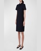 Cotton Silk Button-Front Polo Dress
