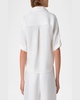 Short-Sleeve High-Low Button-Down Blouse