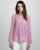 Cutout Silk Double Georgette Blouse