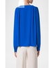 Boat-Neck Long-Sleeve Silk Crepe Blouse