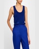 Scoop-Neck Silk Charmeuse Tank