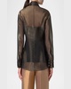 Button Down Silk Organza Blouse with Tank
