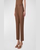 Flavin Stretch Wool Flannel Conical-Leg Ankle Pants