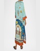 Surrealist Summer Midi Silk Dress