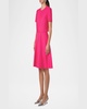 Layered Short-Sleeve Silk Dress