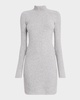 Merino Wool Blend Mock-Neck Midi Dress