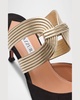 Laminated Leather and Suede Mule Pumps