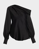 Alice Draped Satin One-Shoulder Top