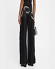 Chain Cutout Wide-Leg Jeans