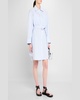Long-Sleeve Belted Cotton Shirtdress