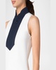 Colorblock Quarter-Zip Sleeveless Jersey Midi Dress