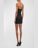 Strapless Crystal Velvet Mini Dress