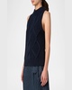 Mock-Neck Chunky Cotton Cable-Knit Tank Top