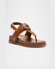 Vickey Suede Knot Slingback T-Strap Sandals