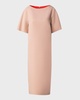 Reversible Bicolor Boat-Neck Short-Sleeve Sheath Dress
