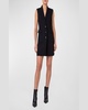 Single-Breasted Sleeveless Mini Tuxedo Dress
