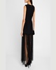 Sleeveless Swiss-Dot Tulle Peplum Gown