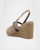Monili Mary Jane Suede Espadrille Slingback Wedges
