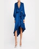 High-Low Crepe Back Satin Midi Wrap Dress