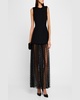 Sleeveless Swiss-Dot Tulle Peplum Gown