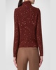 Mock-Neck Sequin Wool-Cashmere Sweater