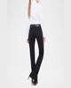 Long-Sleeve Notched-Collar Poplin Blouse