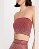 Strapless Crop Top in Crystal Mesh
