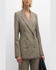 Chelsea Double-Breasted Plaid Blazer