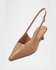 Catrina Leather Kitten-Heel Slingback Pumps
