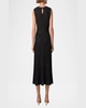 Metallic Pinstripes Knit Sleeveless Midi Dress