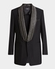 Men's Embellished Shawl Collar Blazer