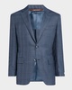 Men's Wool-Silk Plaid Suit