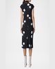 Windflower-Print Cap-Sleeve Crepe Midi Dress With Detachable Bow
