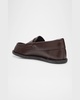 Men's Leather Moc-Toe Penny Loafers