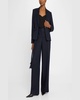 Park Wide-Leg Basketweave Linen Trousers
