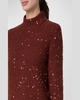 Mock-Neck Sequin Wool-Cashmere Sweater
