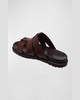 Men's Empoli Three-Strap Leather Slide Sandals
