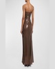Strapless Sequin Twist Gown