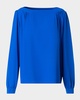 Boat-Neck Long-Sleeve Silk Crepe Blouse