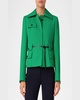 Belted Wool Tricotine Fitted Jacket