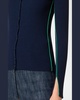 Ribbed Wool Cardigan with Contrast Piping