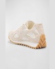 Men's Orbit Aged Leather and Fishnet Runner Sneakers