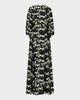 Roxette Long Floral Silk Dress
