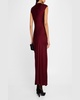 Cap-Sleeve Bias Viscose Satin Maxi Dress