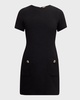 Flynn Crystal-Button Wool Crepe Mini Dress